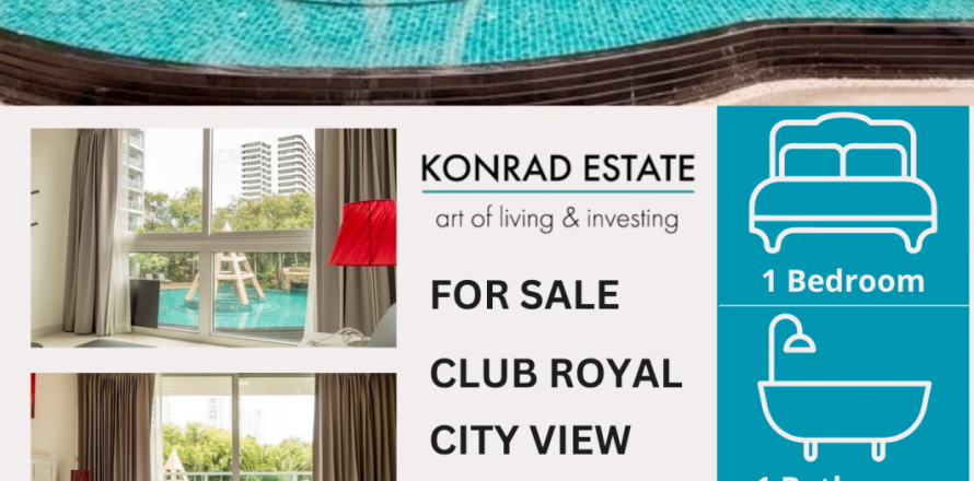 Кондоминиум с 1 спальней в Паттайе, Таиланд в Club Royal № 126951