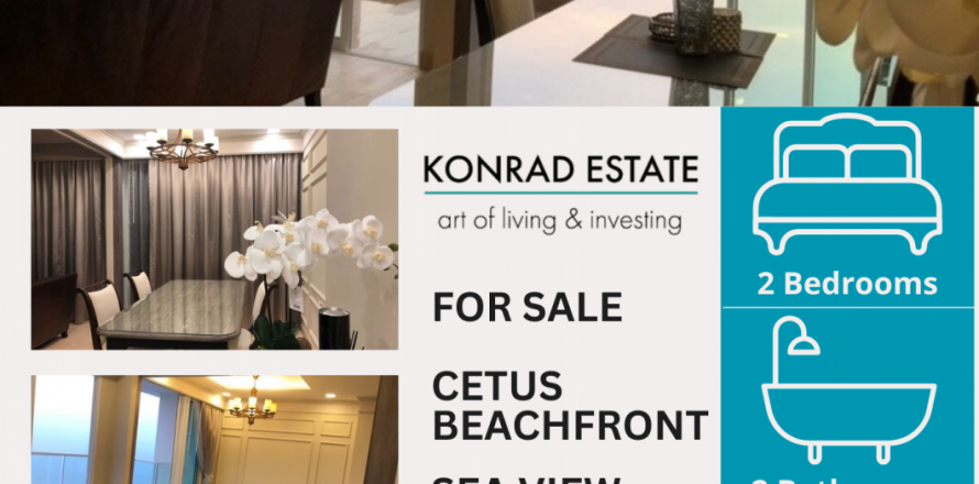 Кондоминиум с 2 спальнями в Паттайе, Таиланд в Cetus Beachfront № 126924