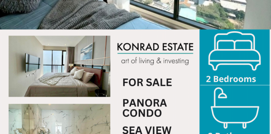 Кондоминиум с 2 спальнями в Паттайе, Таиланд в The Panora № 130043