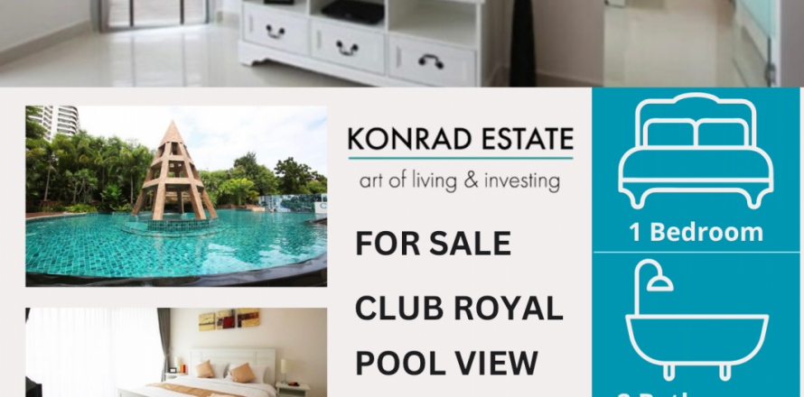 Кондоминиум с 1 спальней в Паттайе, Таиланд в Club Royal № 126952