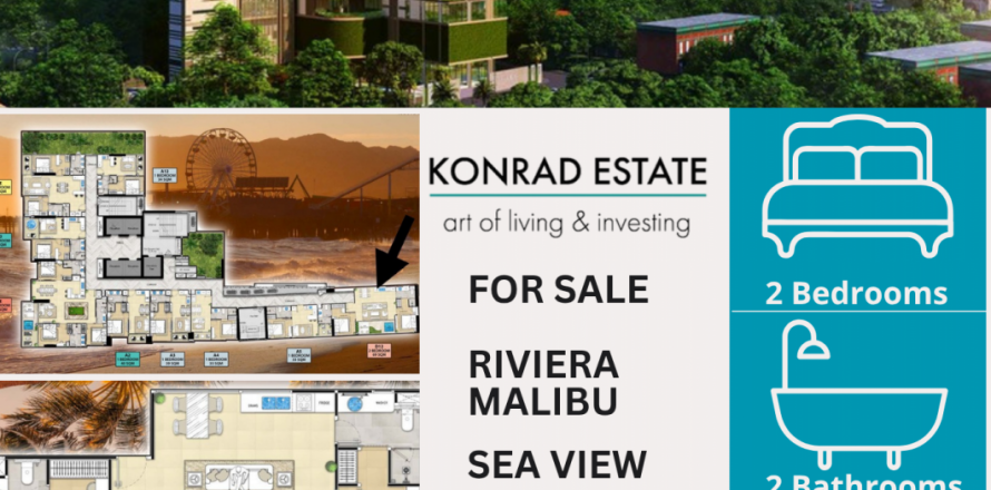 Condo à Pattaya, Thaïlande, 2 chambres  № 130091