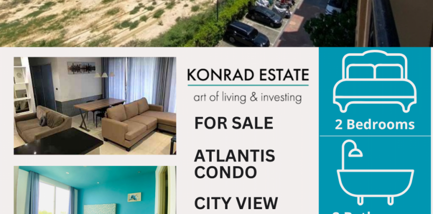 Кондоминиум с 2 спальнями в Паттайе, Таиланд в Atlantis Condo Resort № 126871