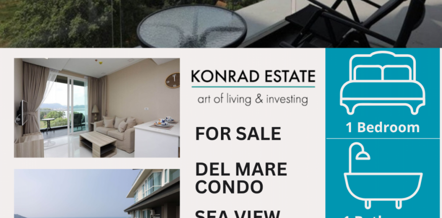 Кондоминиум с 1 спальней в Паттайе, Таиланд в Del Mare № 129993