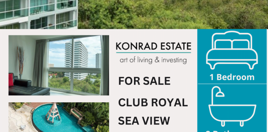 Кондоминиум с 1 спальней в Паттайе, Таиланд в Club Royal № 126953