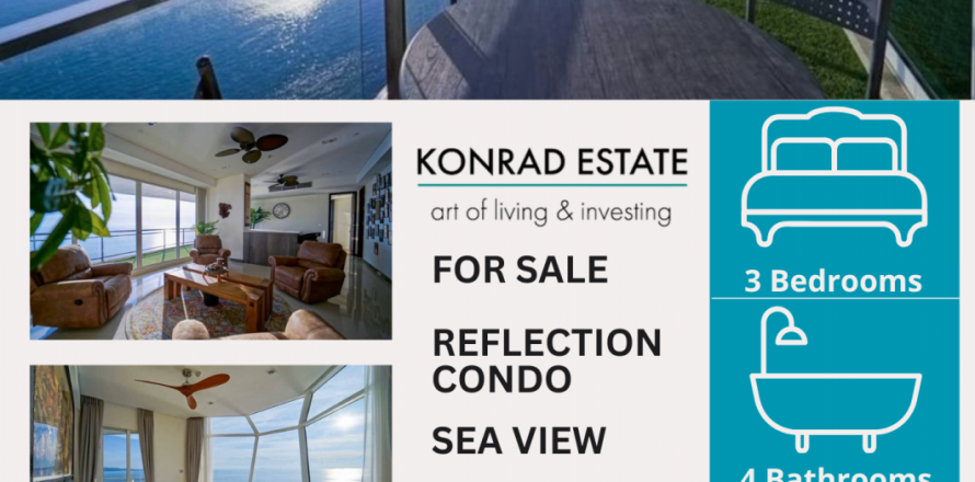 Кондоминиум с 3 спальнями в Паттайе, Таиланд в Reflection Jomtien Beach № 130072