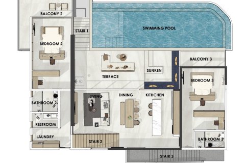 Вилла в Самуи, Таиланд с 4 спальнями  № 124766 - фото 6