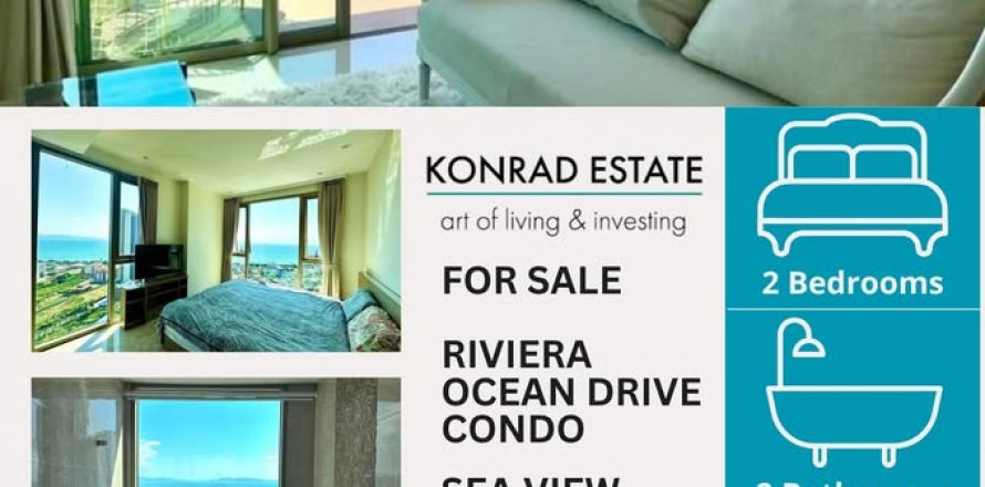 Condo in Pattaya, Thailand, 2 bedrooms in The Riviera Ocean Drive  № 130106