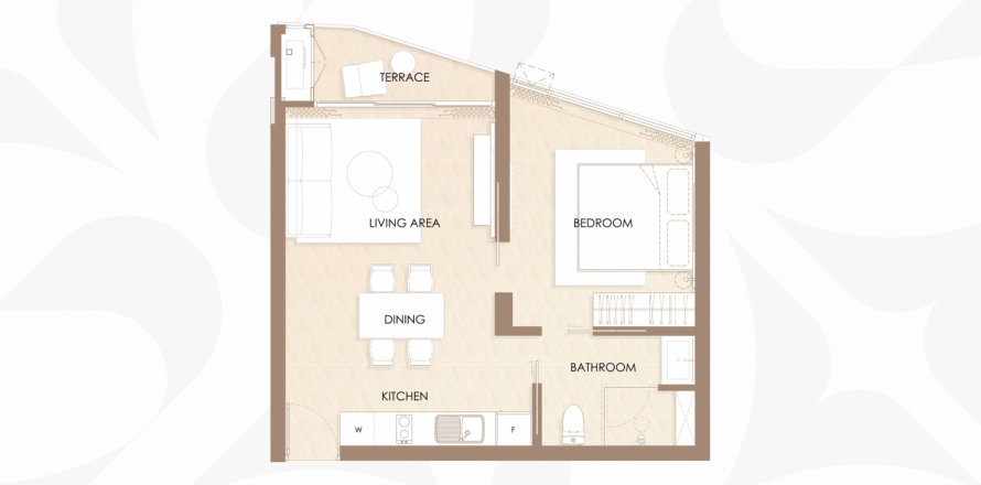 Apartment floor plan «Siamese Bangtao», 1 bedroom in building Building C Siamese Bangtao in Layan-Bangtao, Phuket in Thailand, Siamese Bangtao