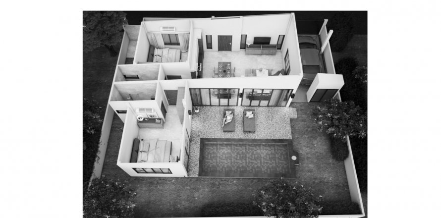 Планировка Виллы «Krabi Cliff Villas» 2 спальни в ЖК Krabi Cliff Villas