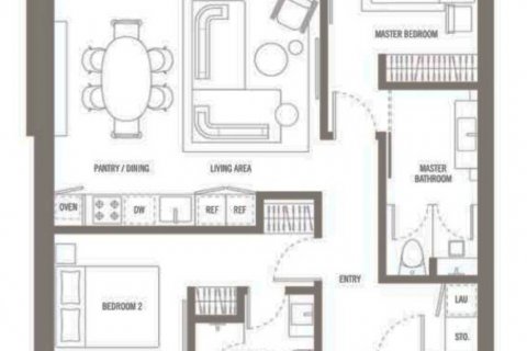 Кондоминиум с 2 спальнями в Банг Тао, Таиланд № 86268 - фото 5