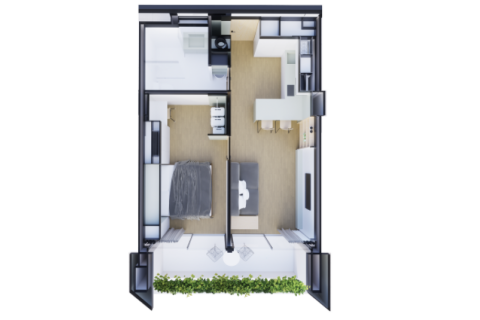 Квартира на Пляже Лаян, Таиланд с 1 спальней  № 110951 - фото 17