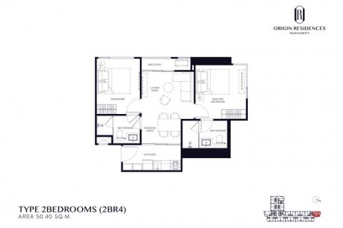 Condo in Phra Khanong, Bangkok, Thailand, 2 bedrooms  № 120484 - photo 1