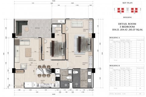 Квартира в Паттайе, Таиланд с 3 комнатами  № 123284 - фото 1