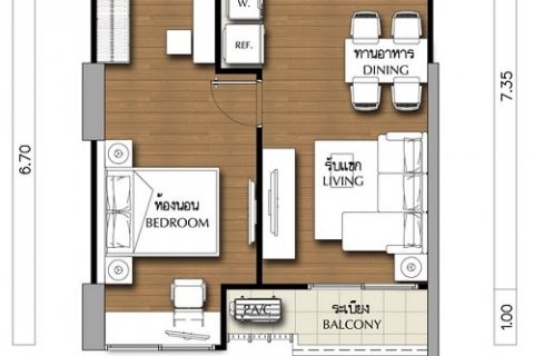 Кондоминиум с 1 спальней в Сатхоне, Бангкок, Таиланд № 143695 - фото 7