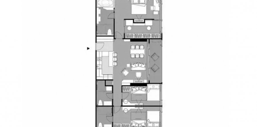 Планировка Пентхауса «3BR-26» 3 спальни в ЖК Once Pattaya Condominium