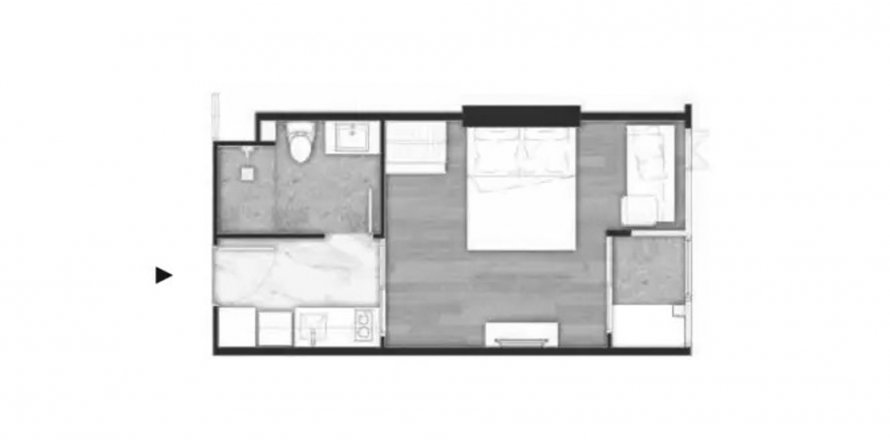 Планировка Кондоминиума «0BR-20» 1 комната в ЖК Once Pattaya Condominium