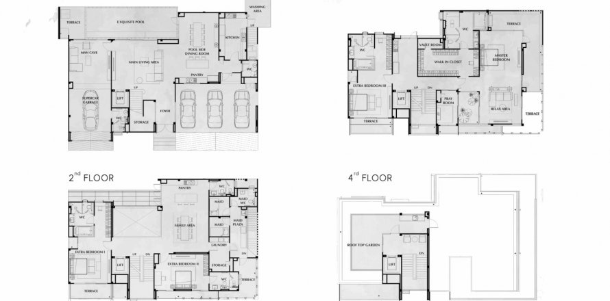 Планировка Дома «950E1 Project» 4 спальни в ЖК 95E1 Project