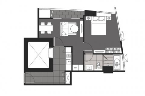 Кондоминиум с 1 спальней в Бангкоке, Таиланд № 85625 - фото 1