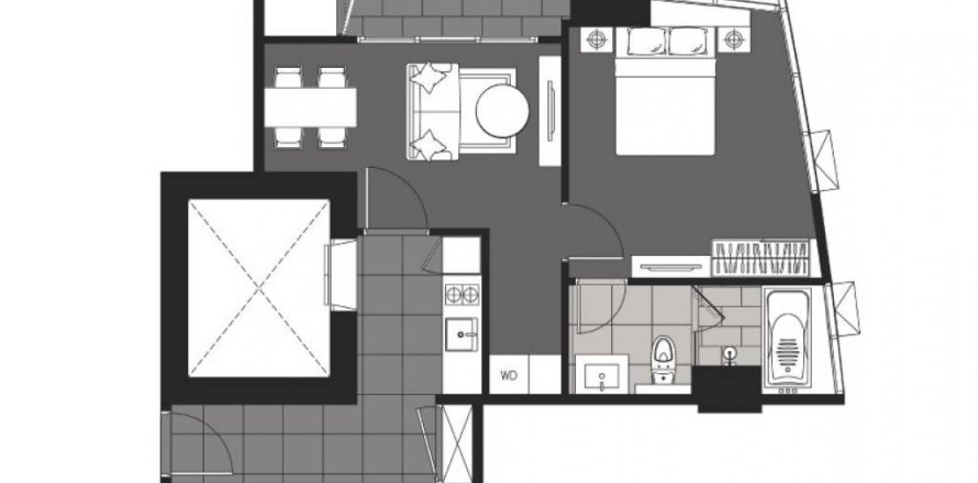 Кондоминиум с 1 спальней в Бангкоке, Таиланд № 85625