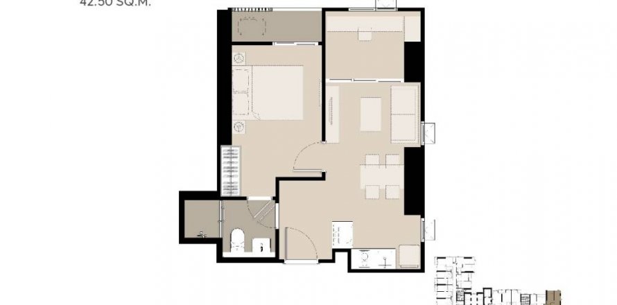 Кондоминиум с 1 спальней в Чатучаке, Бангкок, Таиланд № 104156