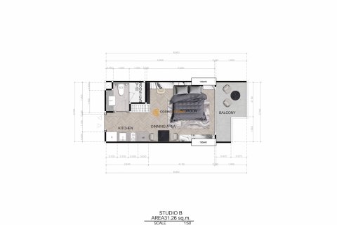 Кондоминиум с 1 спальней на Пляж Джомтьен, Паттайя, Таиланд № 119419 - фото 4