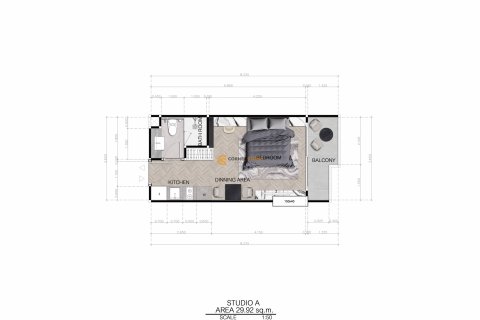 Кондоминиум с 1 спальней на Пляж Джомтьен, Паттайя, Таиланд № 119419 - фото 3