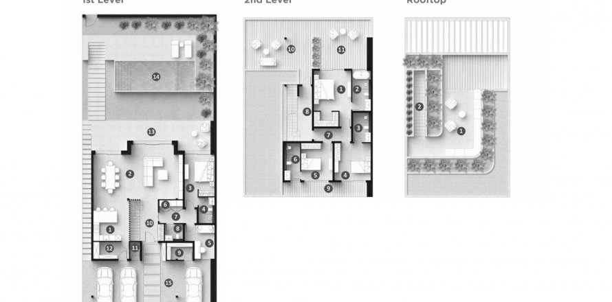Планировка Виллы «Mutti Family Villas» 4 спальни в ЖК Mutti Family Villas