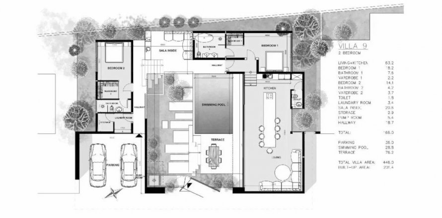 Планировка Виллы «Soho Residence» 2 спальни в ЖК Soho Residence