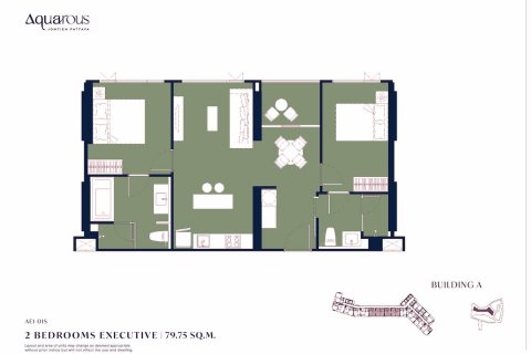 Квартира на Пляж Джомтьен, Паттайя, Таиланд с 2 спальнями  № 120232 - фото 21