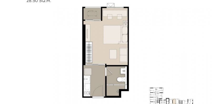 Studio dans le Condo à Chatuchak, Bangkok, Thaïlande  № 104286