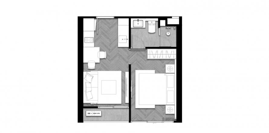 Планировка Кондоминиума «1BR-5» 1 спальня в ЖК The Ozone Signature Condominium