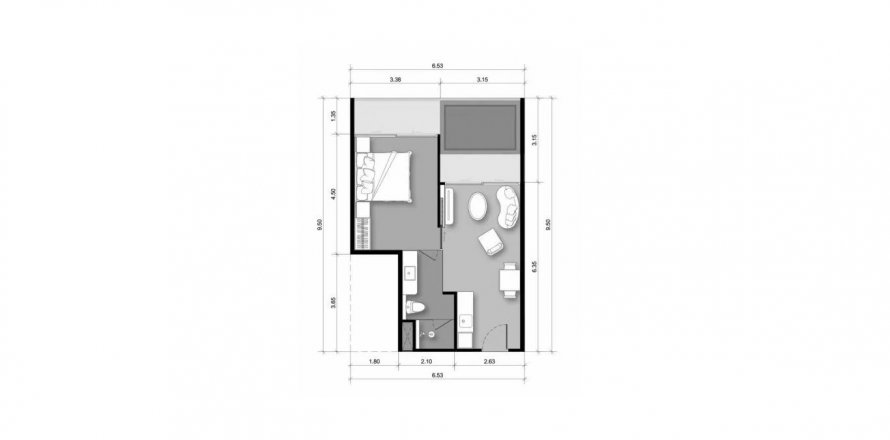 Планировка Кондоминиума «The Forest Patong» 1 спальня в ЖК The Forest Patong