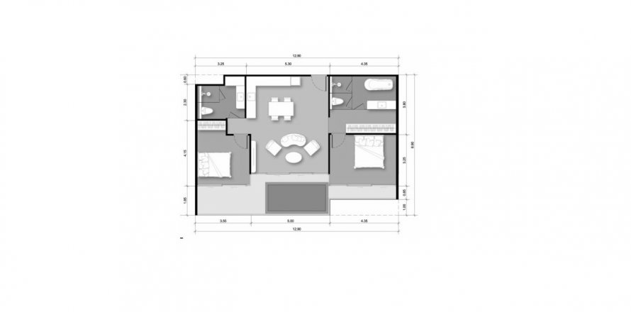 Планировка Кондоминиума «The Forest Patong» 2 спальни в ЖК The Forest Patong