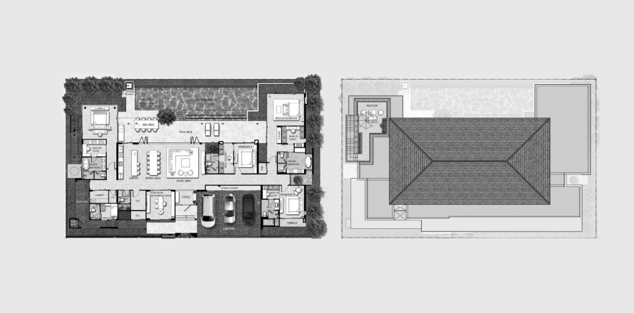 Планировка Виллы «4BR-16» 4 спальни в ЖК The Title Villa Kirara
