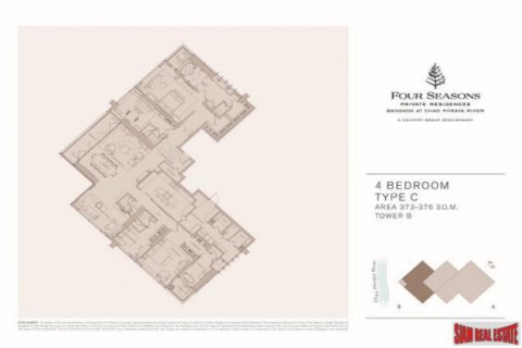 Квартира в Бангкоке, Таиланд с 4 спальнями  № 122913 - фото 16