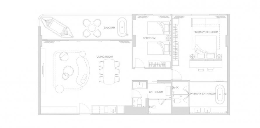 Планировка Квартиры «Surfhouse Residence» 2 спальни в ЖК Surfhouse Residences