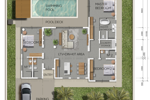 Дом в Самуи, Таиланд с 3 спальнями  № 122940 - фото 25