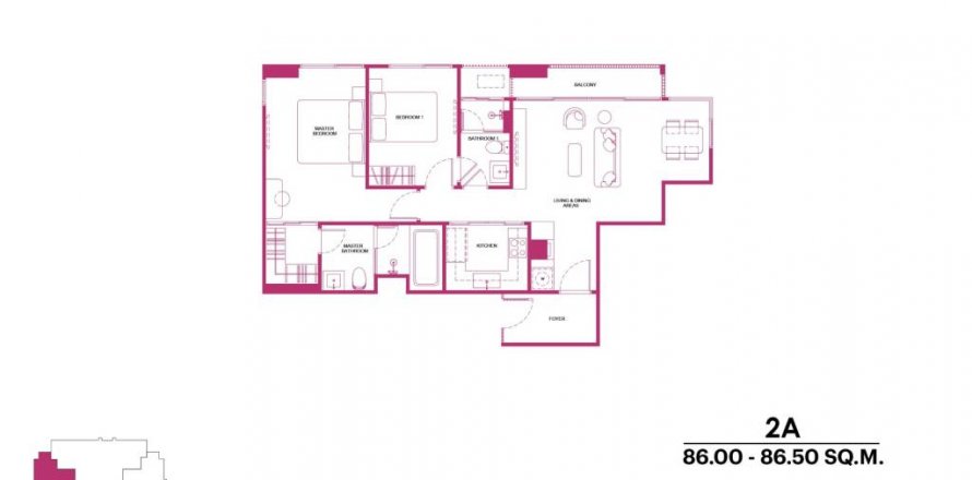 Кондоминиум с 2 спальнями в Бангкапи, Бангкок, Таиланд № 115901