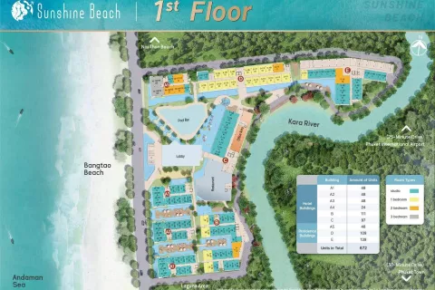 Квартира в Пхукете, Таиланд с 2 спальнями  № 126500 - фото 25