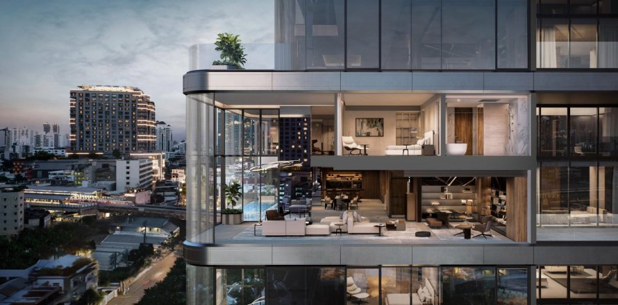 Дуплекс в Porsche Design Tower Bangkok, Клонг Тоэй, Бангкок, Таиланд с 3 спальнями  № 130809