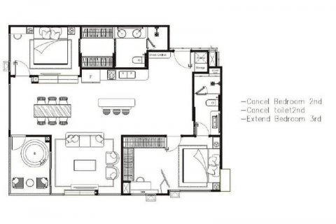 Кондоминиум с 2 спальнями в Паттайе, Таиланд № 130102 - фото 6