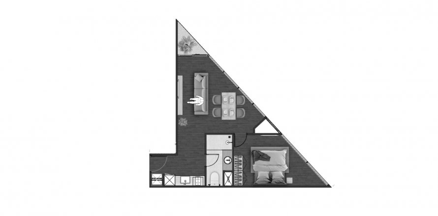 Планировка Кондоминиума «1BR-30» 1 спальня в корпусе Building B Next Point Condominium in Rawai, Phuket, Thailand, ЖК Next Point Condominium