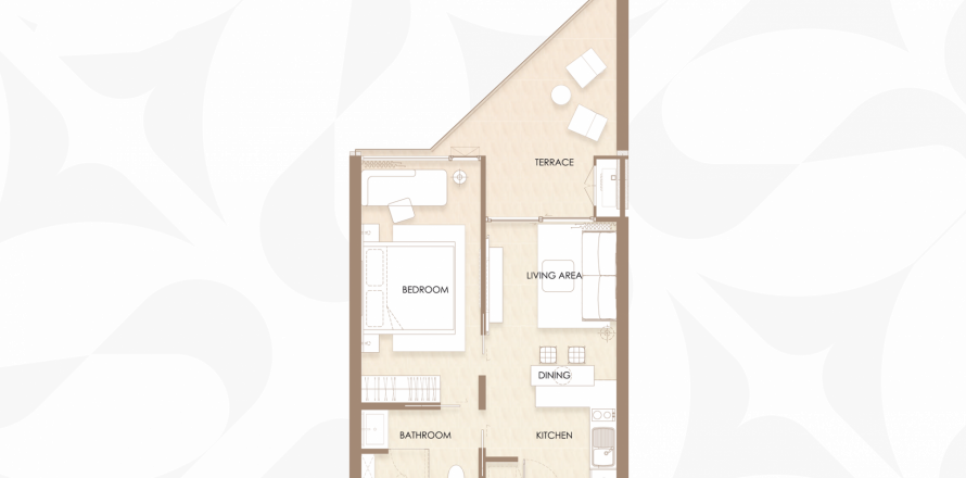 Apartment floor plan «Siamese Bangtao», 1 bedroom in building Building C Siamese Bangtao in Layan-Bangtao, Phuket in Thailand, Siamese Bangtao