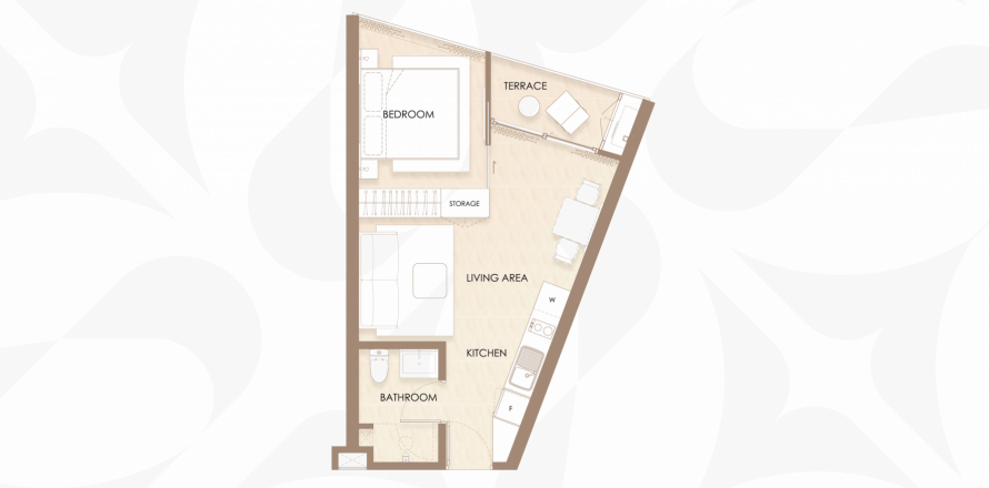 Apartment floor plan «Siamese Bangtao», 1 bedroom in building Building C Siamese Bangtao in Layan-Bangtao, Phuket in Thailand, Siamese Bangtao