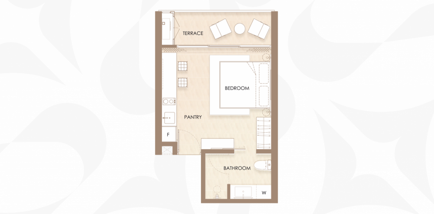 Apartment floor plan «Siamese Bangtao», 1 bedroom in building Building C Siamese Bangtao in Layan-Bangtao, Phuket in Thailand, Siamese Bangtao