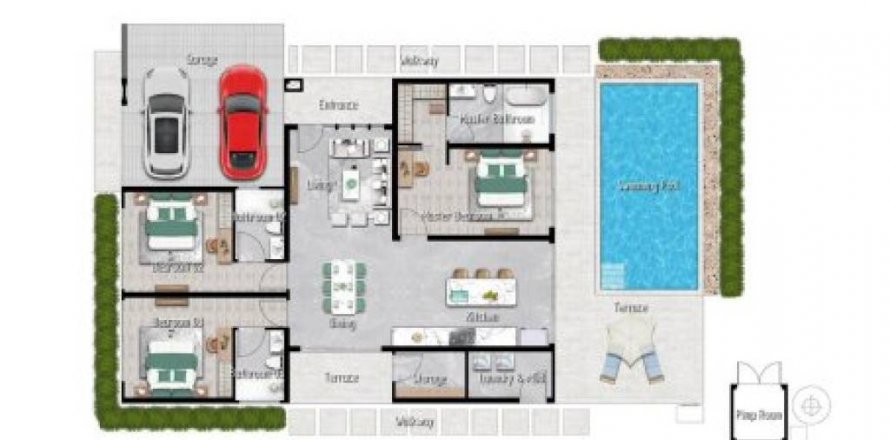 Villa à Hua Hin, Thaïlande 3 chambres № 100578