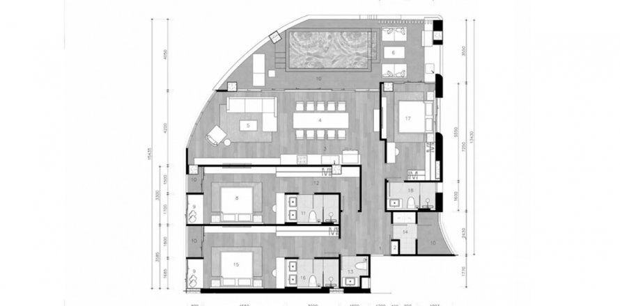 Планировка Виллы «3BR-39» 3 спальни в ЖК The Petit Tycoon