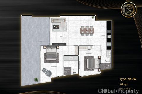 Кондоминиум с 2 спальнями в Паттайе, Таиланд № 81820 - фото 24