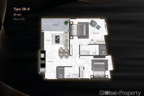 Кондоминиум с 2 спальнями в Паттайе, Таиланд № 81820 - фото 21