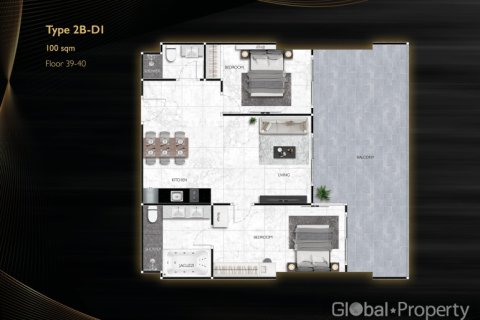 Кондоминиум с 2 спальнями в Паттайе, Таиланд № 81820 - фото 27